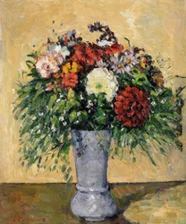 Bouquet de fleurs dans un vase, vers 1877